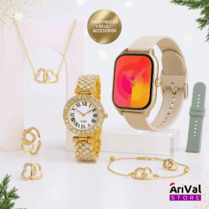 Smartwatch D15 GS – Set Dorado Completo